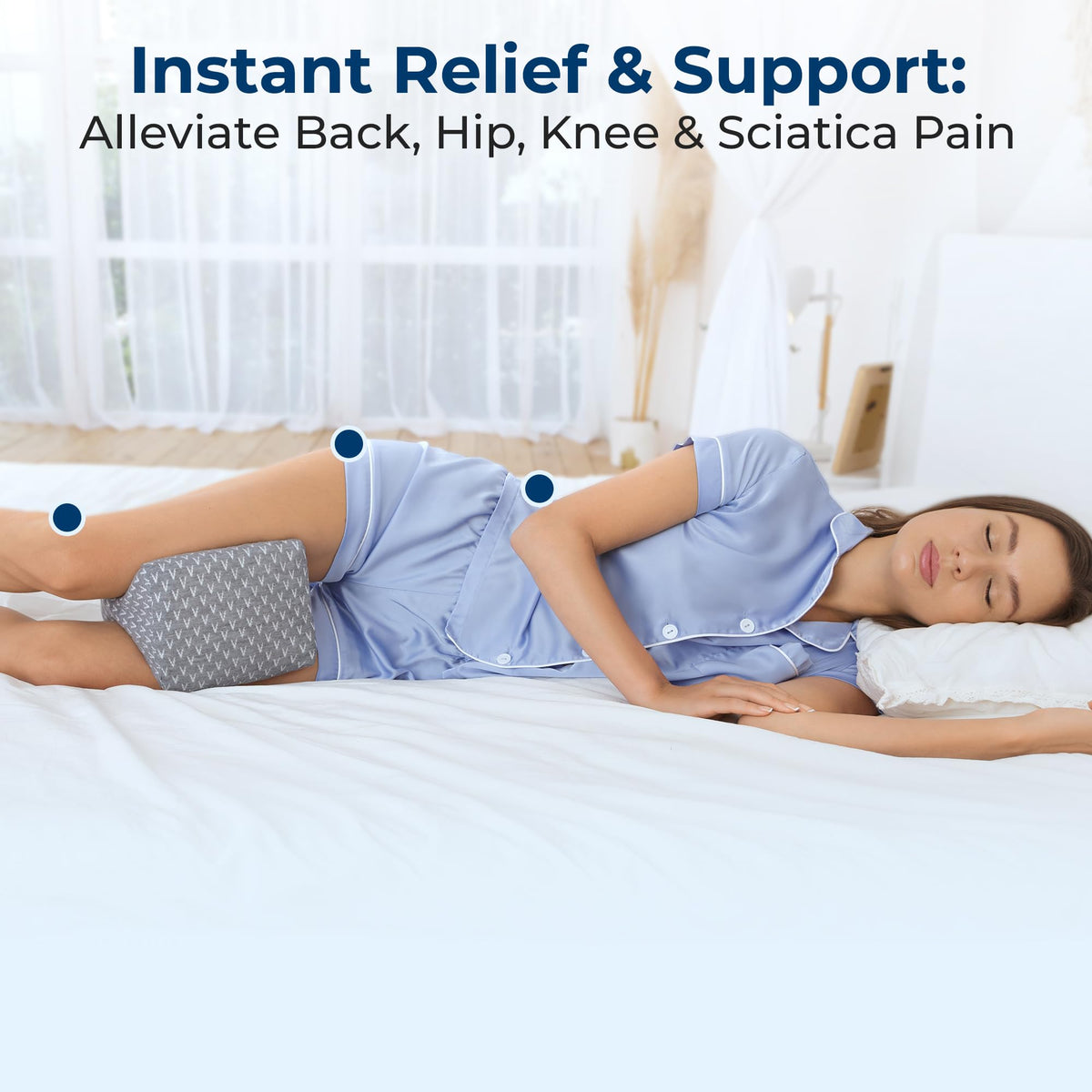 5 STARS UNITED knee pillow under lower leg to adjust knee comfort