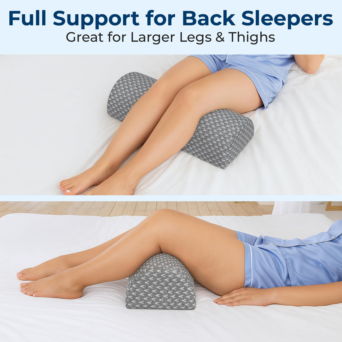 5 STARS UNITED memory foam leg pillow contours to legs and hips