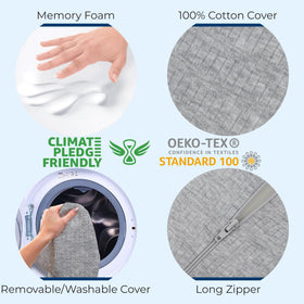 5 STARS UNITED memory foam leg support, premium comfort and lasting shape.