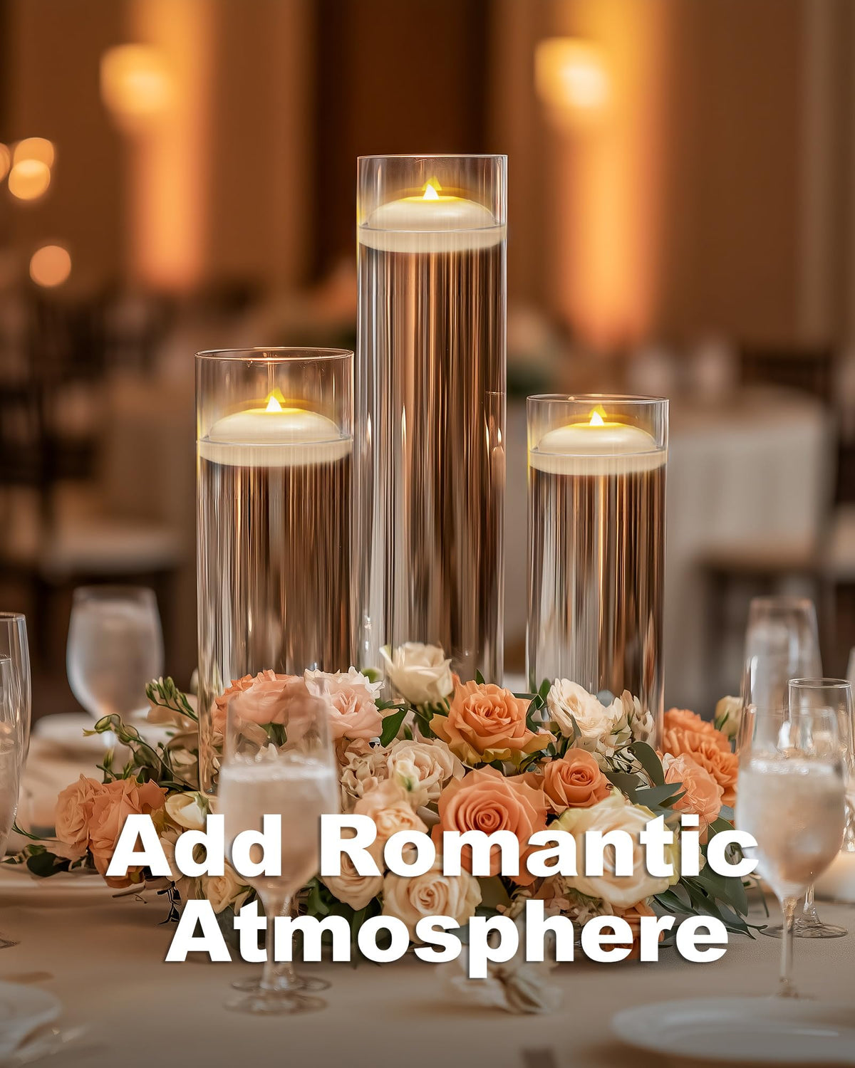 5plots floating candle lighting a party with soft, reusable LED glow