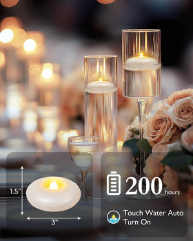 5plots waterproof tealights provide poolside ambiance without risk.