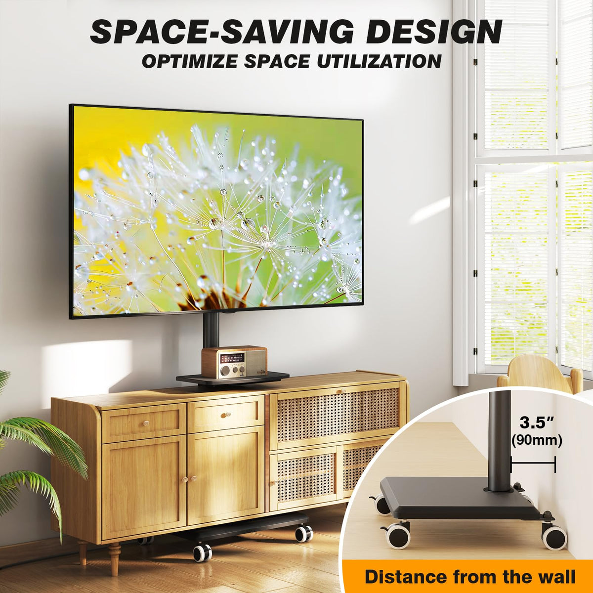 5Rcom laptop shelf adds convenient space for media devices.