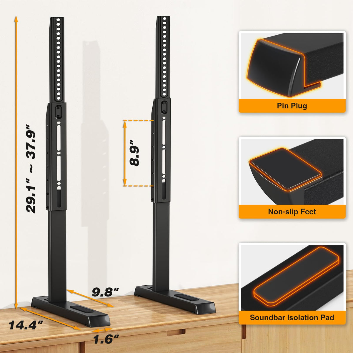 5Rcom table top TV stand sleek-design complements modern living rooms.
