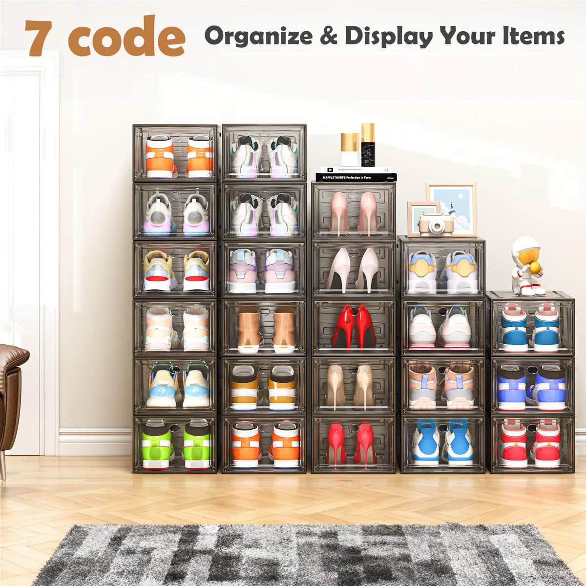 7 Code clear shoe storage organizer durable plastic for long-lasting use
