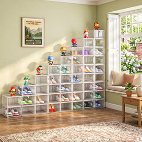 7 code thickened plastic panel close-up emphasizes durable shoe storage.