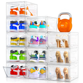 7code clear shoe storage with magnetic door for quick access and visibility