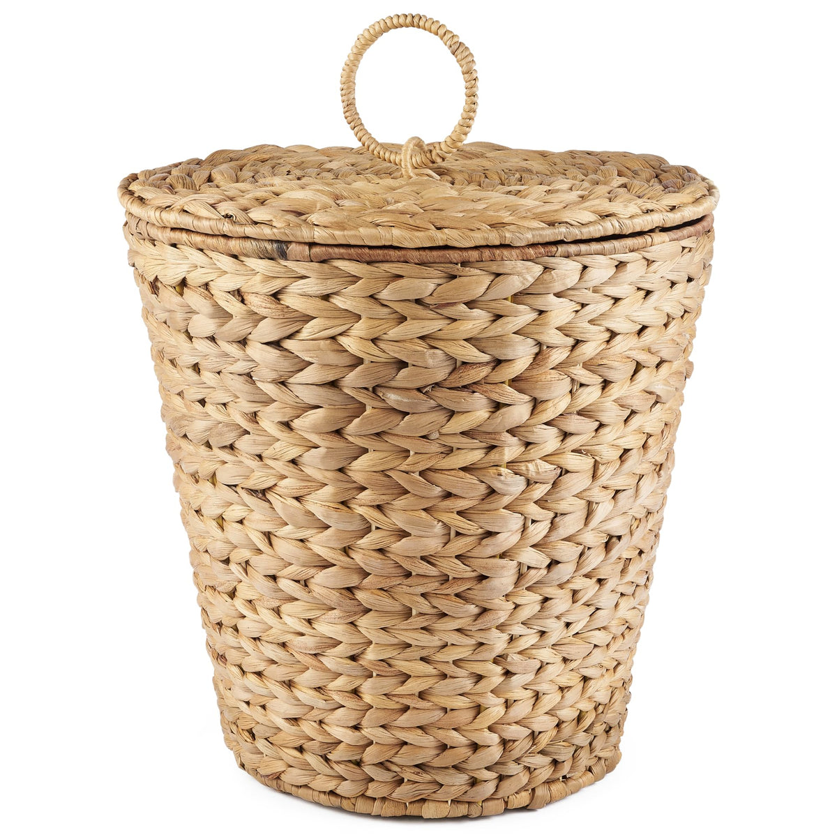 84ECO 3-gallon wicker trash can with lid offers discreet waste and easy access.