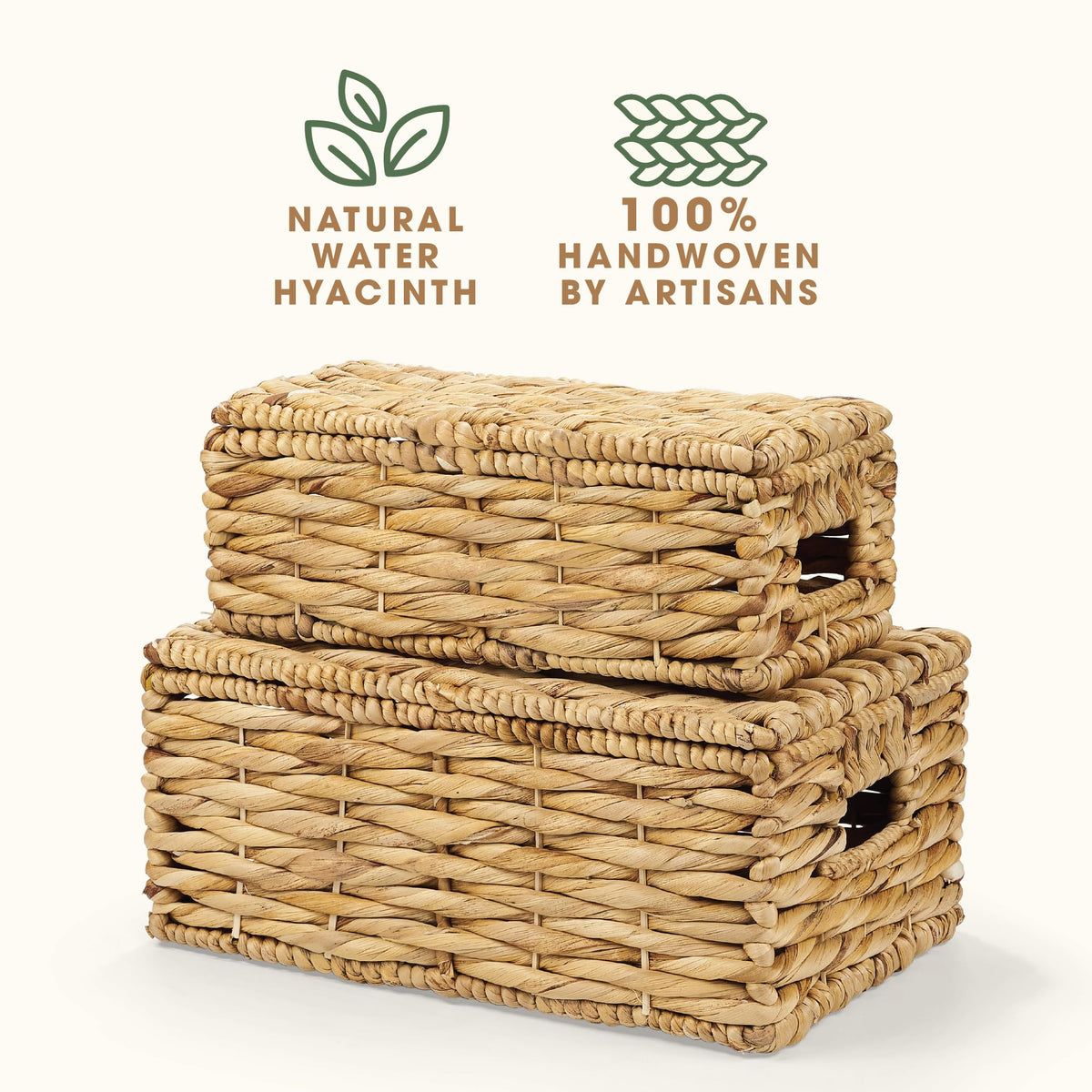 84ECO decorative rattan baskets with lids enhancing shelf decor