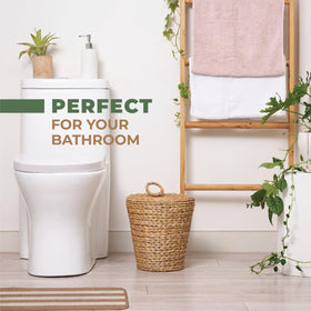 84ECO hyacinth weave trash bin adds natural rustic charm.
