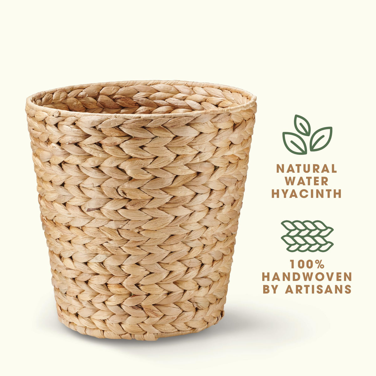 84ECO wicker trash can in living room serves as decor and discreet waste bin