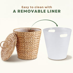 84ECO woven liner basket shows easy removal with a hygienic liner.
