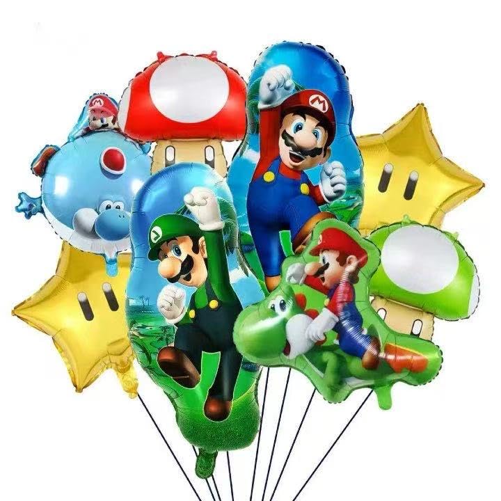 88xiaoyun aluminum Mario balloon set for festive birthday decor and easy setup