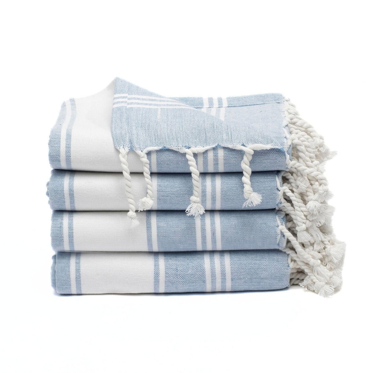 9Threads cotton Turkish beach towel in sky blue, oversized for sunbathing
