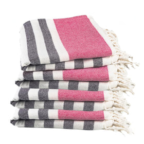 9Threads Rosé Obsidian Turkish beach towel, oversized 36x72, ideal for sun and sand.
