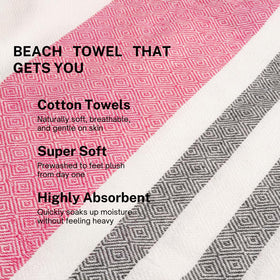 9Threads Rosé Obsidian towel shows quick-dry, high-absorbent performance after swims.