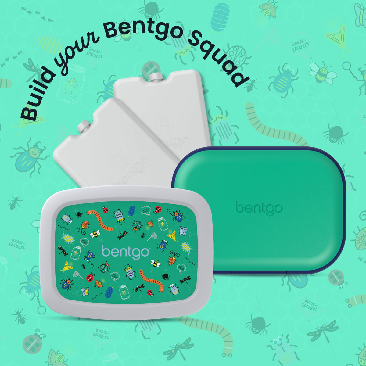 Bentgo Kids Lunch Bag Bug Buddies print, fun design pairs with Bentgo set.
