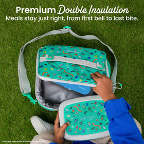 Bentgo Kids Lunch Bag multiple pockets, organize utensils and bottle.
