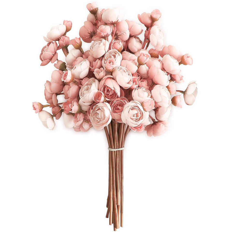 Floroom Ranunculus 18-pcs dusty rose bouquet fillers for lasting DIY arrangements