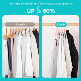 HOUSE DAY ultra-thin slim-profile velvet hangers in closet