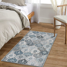Lahome Moroccan Trellis rug bedroom setup adds warmth and style.