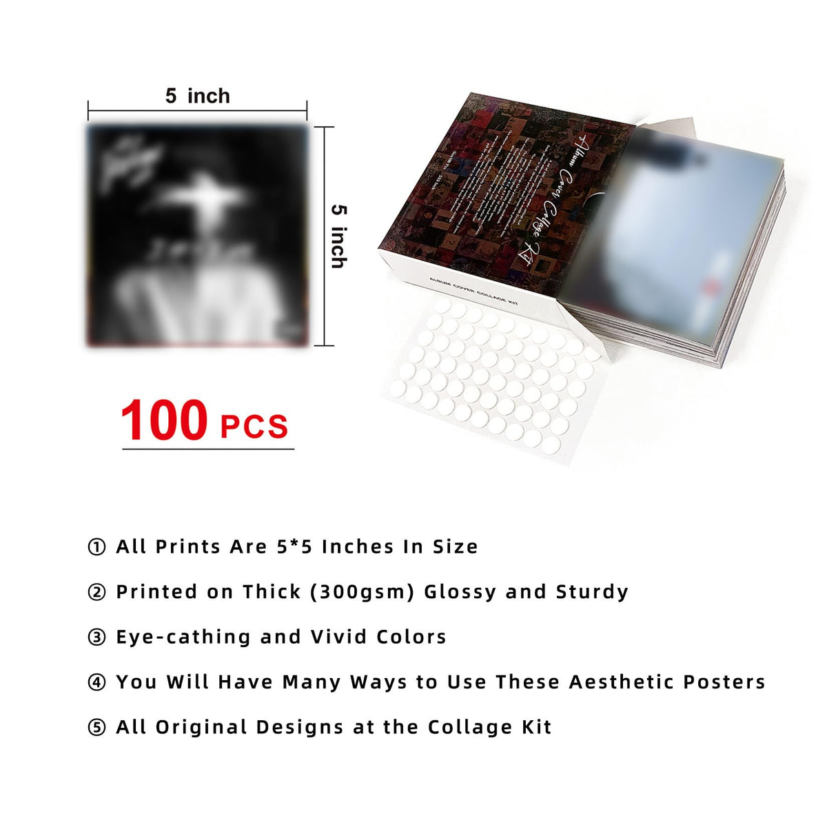 A ART·ZONE 6-image set helps create a bold bedroom gallery.