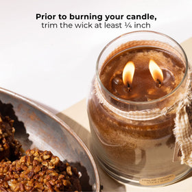 Rustic label on jar complements home décor while diffusing comforting aromas.