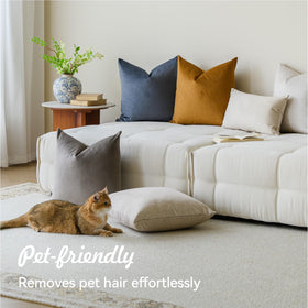 a moment green pillow cover in living room decor, easy-care and fade-resistant