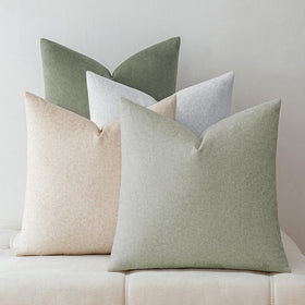 a moment waterproof throw pillow cover in green, front view, ideal for outdoor seating