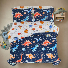 A Nice Night dinosaur galaxy pillowcases, playful accents for brighter bedtimes