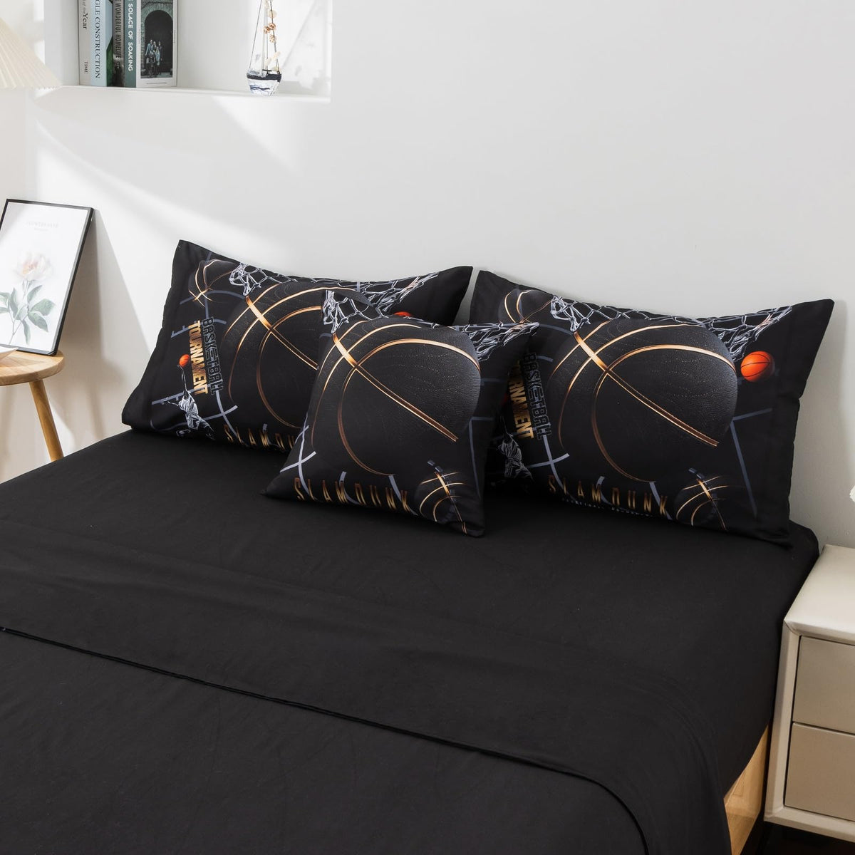 A Nice Night machine-washable fabric keeps busy rooms fresh.