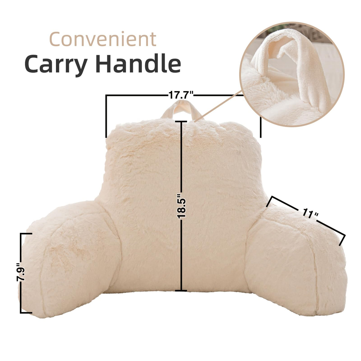 A Nice Night reading pillow on bed demonstrates large backrest for upright comfort.