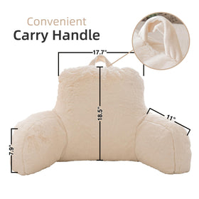 A Nice Night reading pillow on bed demonstrates large backrest for upright comfort.