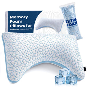 A-Pce cooling pillow front view demonstrates ergonomic support for multiple sleep positions.