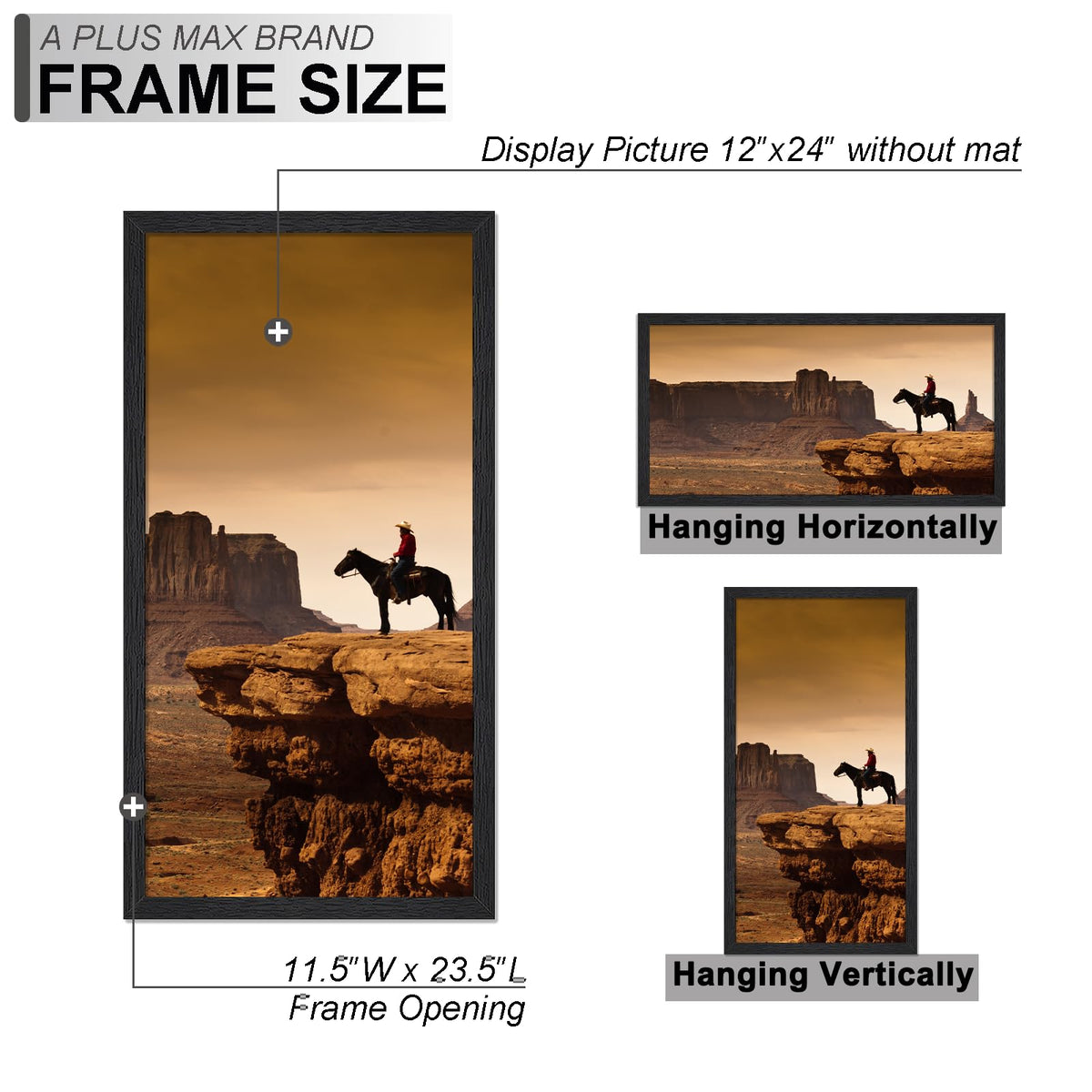 Backboard of the A PLUS MAX 12x24 frame in black engineered wood.