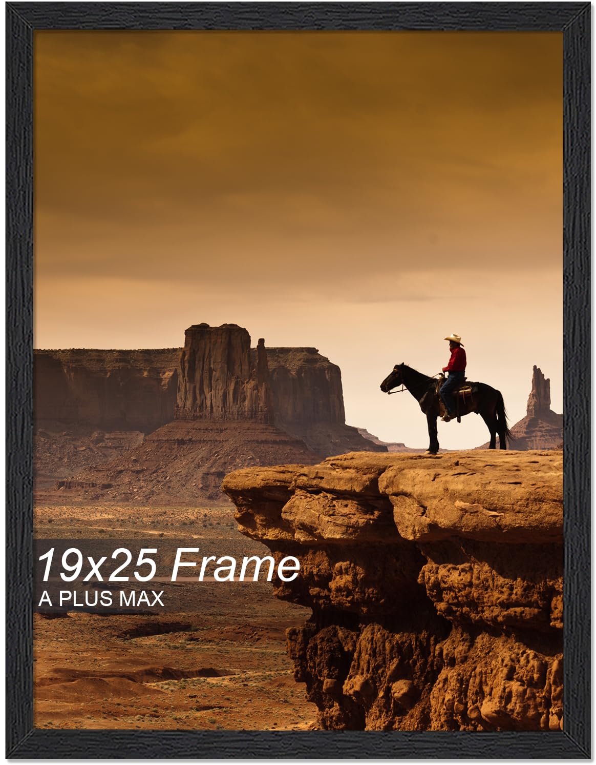 A PLUS MAX 19x25 frame front view with black wood finish for wall display