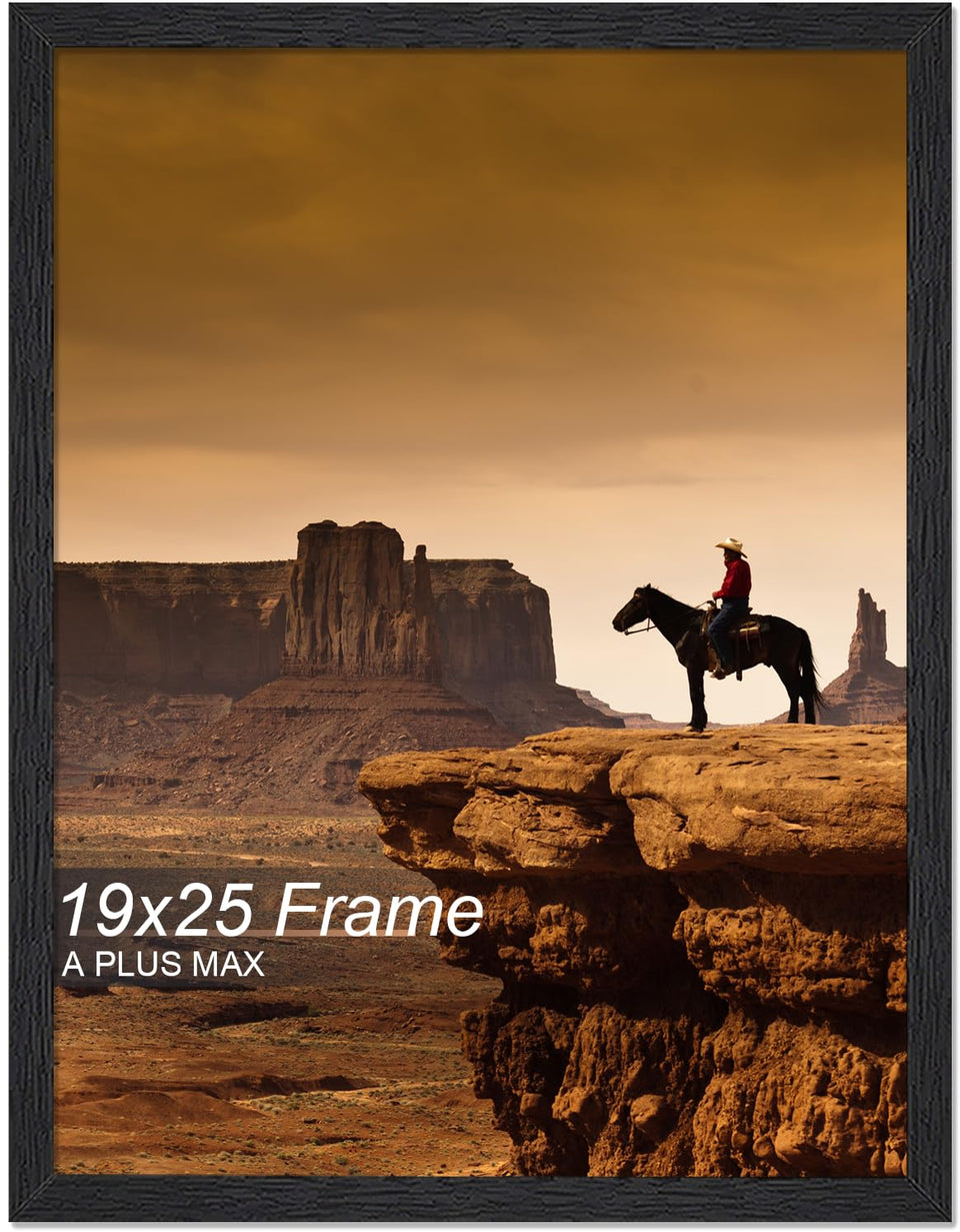 A PLUS MAX 19x25 frame front view with black wood finish for wall display