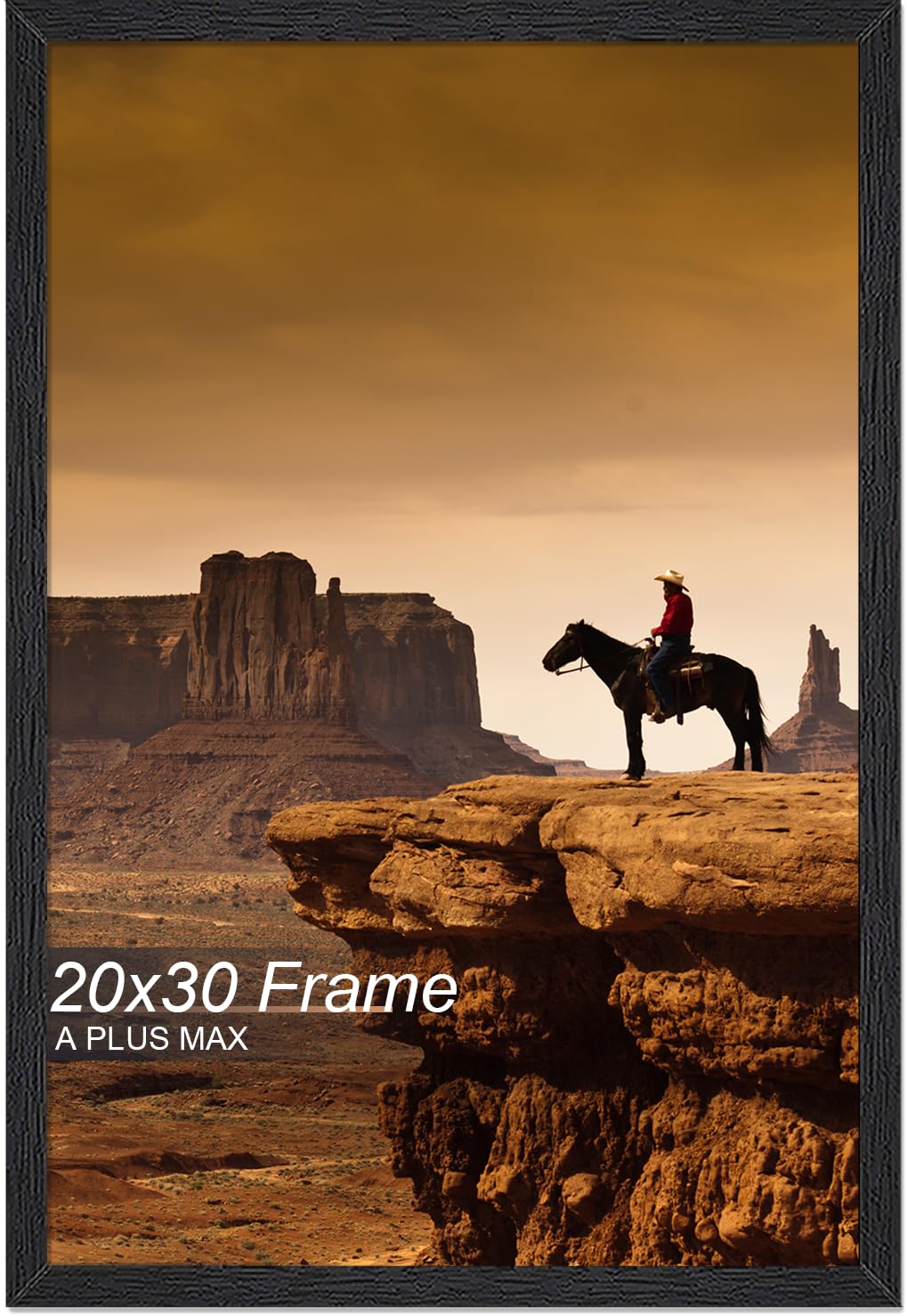 A PLUS MAX 20x30 frame front view with wood-grain finish for wall display.