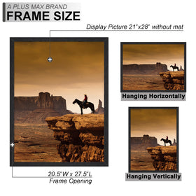 A PLUS MAX 21x28 frame display opening detail, 0.5 inch.