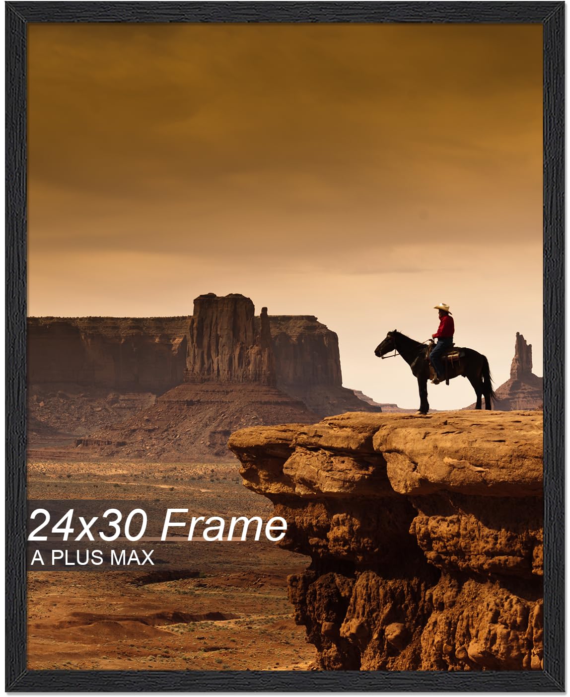 A PLUS MAX 24x30 frame front view for wall-ready display and clean black finish.