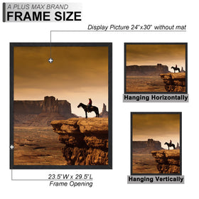A PLUS MAX 24x30 frame wood-grain texture conveys premium, natural decor vibes.