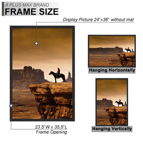 A PLUS MAX 24x36 frame backboard assembly keeps photos secure.