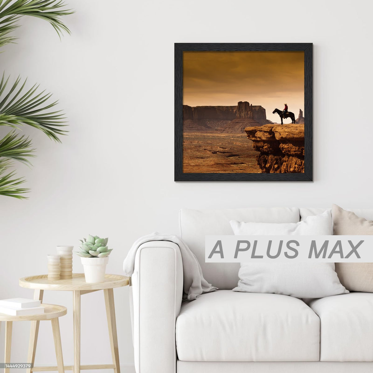 A PLUS MAX square 24x24 frame wall mount-ready with easy mounting backboard.