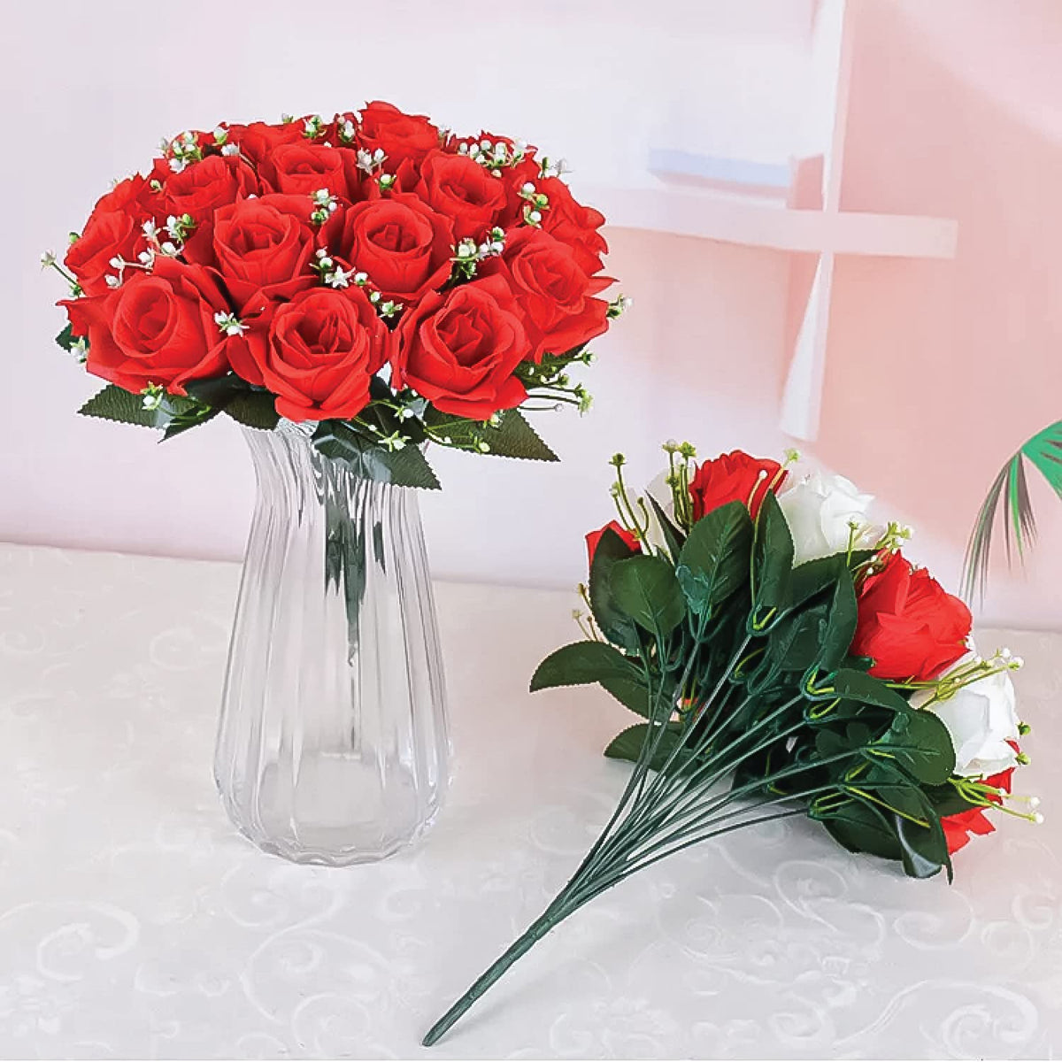 A1-Homes uv-resistant artificial roses designed for indoor and outdoor use without fading.