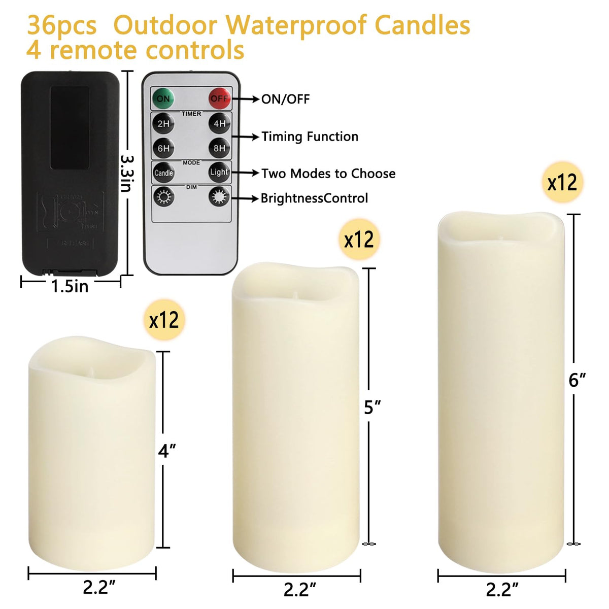 Aamdkcyu waterproof outdoor candles for porch or garden use