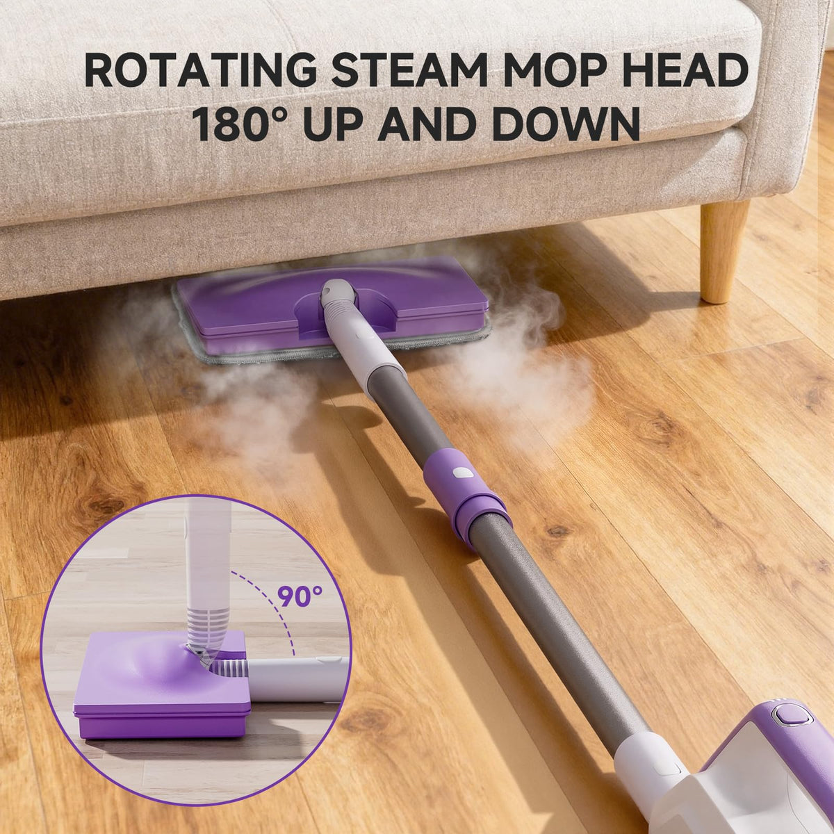 AAOBOSI steam mop with 350ml tank for extended cleaning