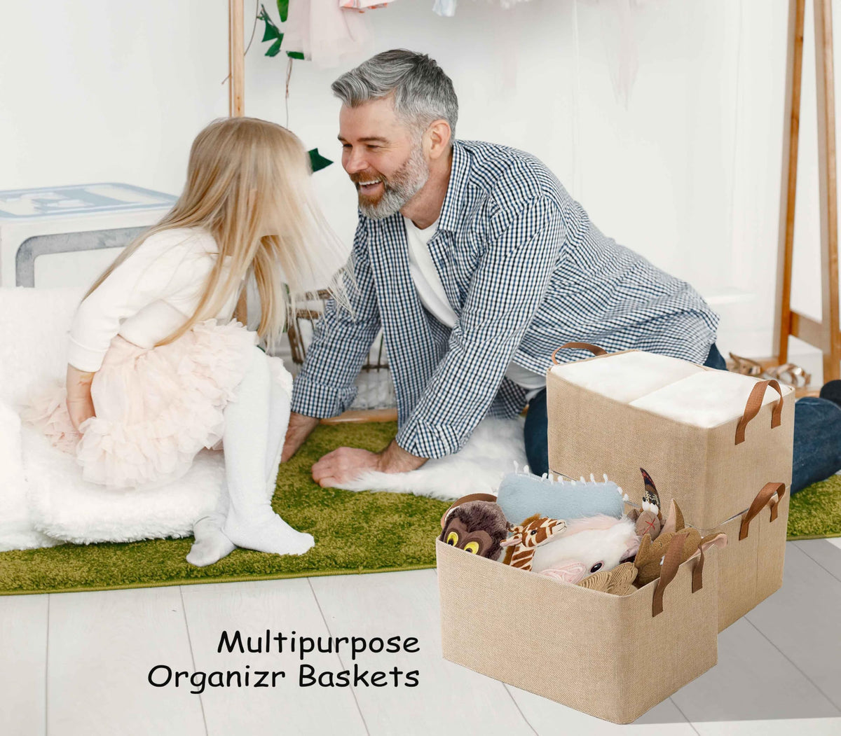 AARAINBOW collapsible closet bin saves space when not in use and stacks well.