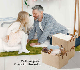 AARAINBOW collapsible closet bin saves space when not in use and stacks well.