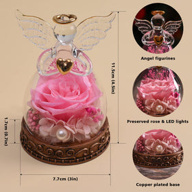 Aastin LED-lit rose inside the glass angel for romantic ambience.