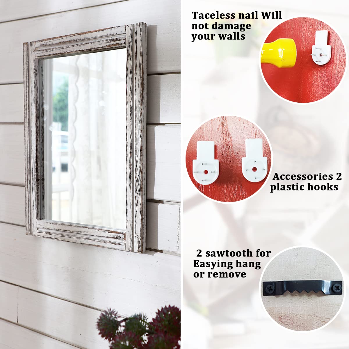 AAZZKANG modern farmhouse mirror design complements bedroom decor and living room styles.