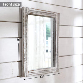 AAZZKANG rustic wood frame mirror hanging option adds farmhouse charm to any room.